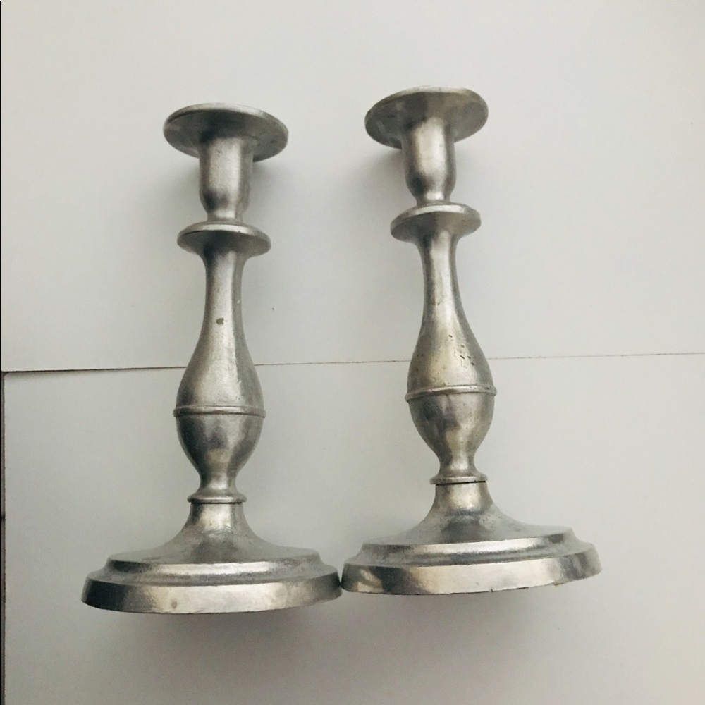 2 Silver Candle Holders, Silver Home Decorations